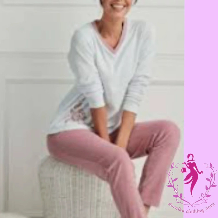 22- ست راحتی بلوز شلوار حوله ای زنانه