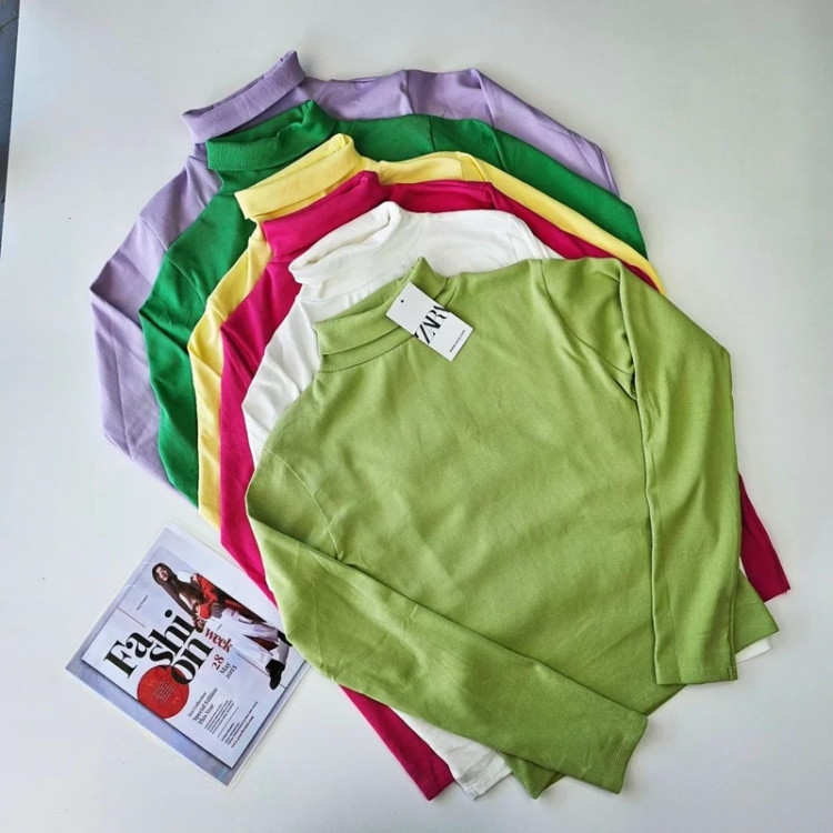 25-بلوز یقه اسکی کبریتی زنانه برند زارا