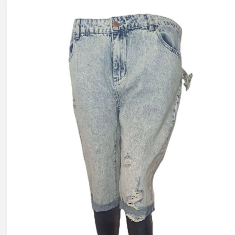 39-شلوارک جین زنانه دخترانه زابدار-4