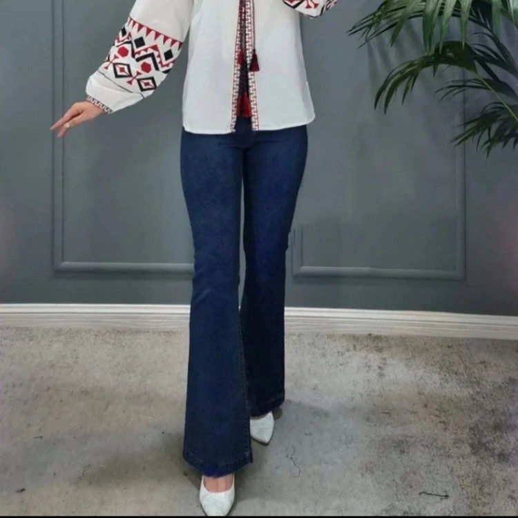 49-شلوار دخترانه دمپا گشاد لی کاغذی سنگشور 1