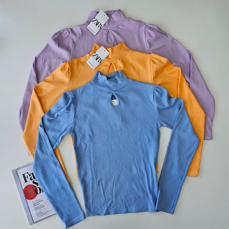 110-بلوز یقه اسکی کبریتی زنانه برند زارا پوشاک درنیکا