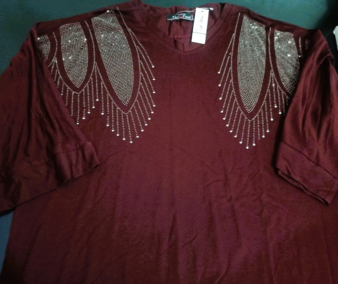 32-تونیک زنانه نگینی کیمونو مرینوس-فری سایز بزرگ