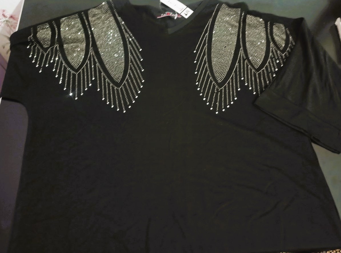 32-تونیک زنانه نگینی کیمونو مرینوس-فری سایز بزرگ