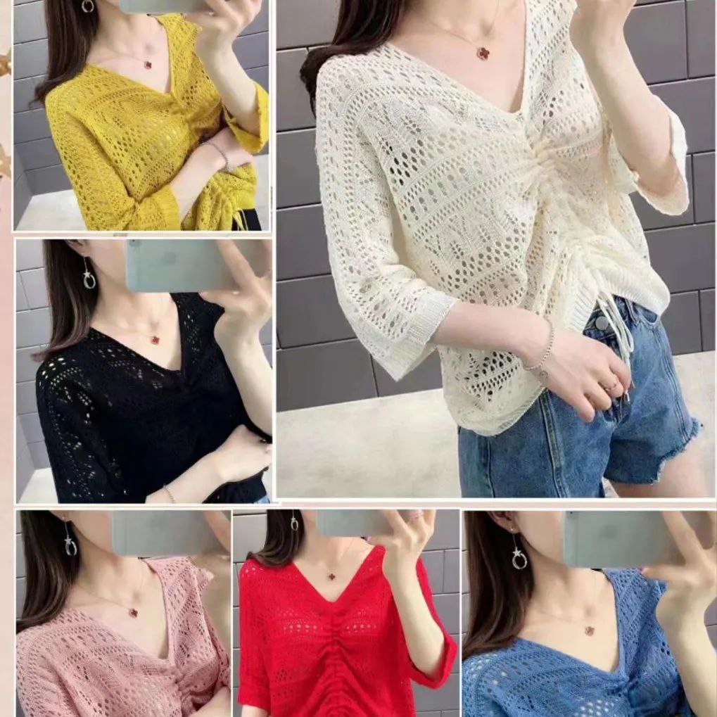 107-بلوز   مجلسی  قلاب بافی زنانه