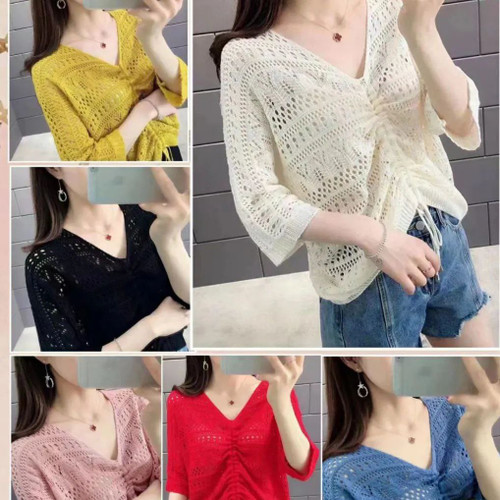 107-بلوز مجلسی قلاب بافی زنانه