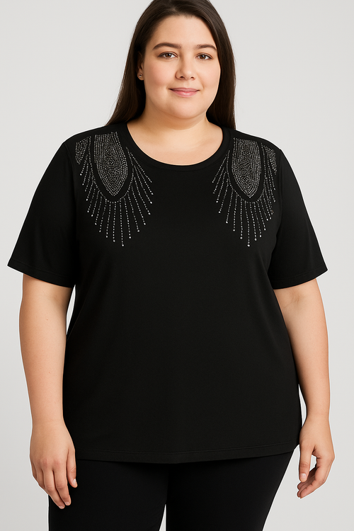 32-تونیک زنانه نگینی کیمونو مرینوس-فری سایز بزرگ